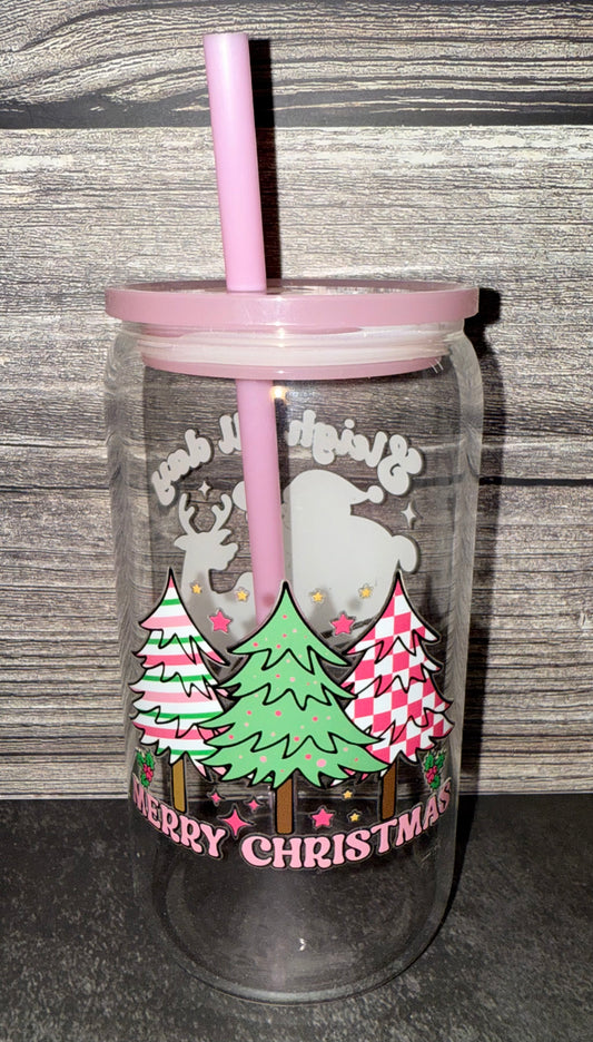 Sleigh All Day Glass Cup w/Acrylic Lid
