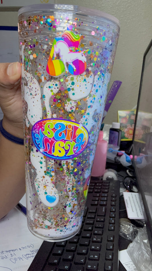 Lisa Frank White Lava Glitter Cup