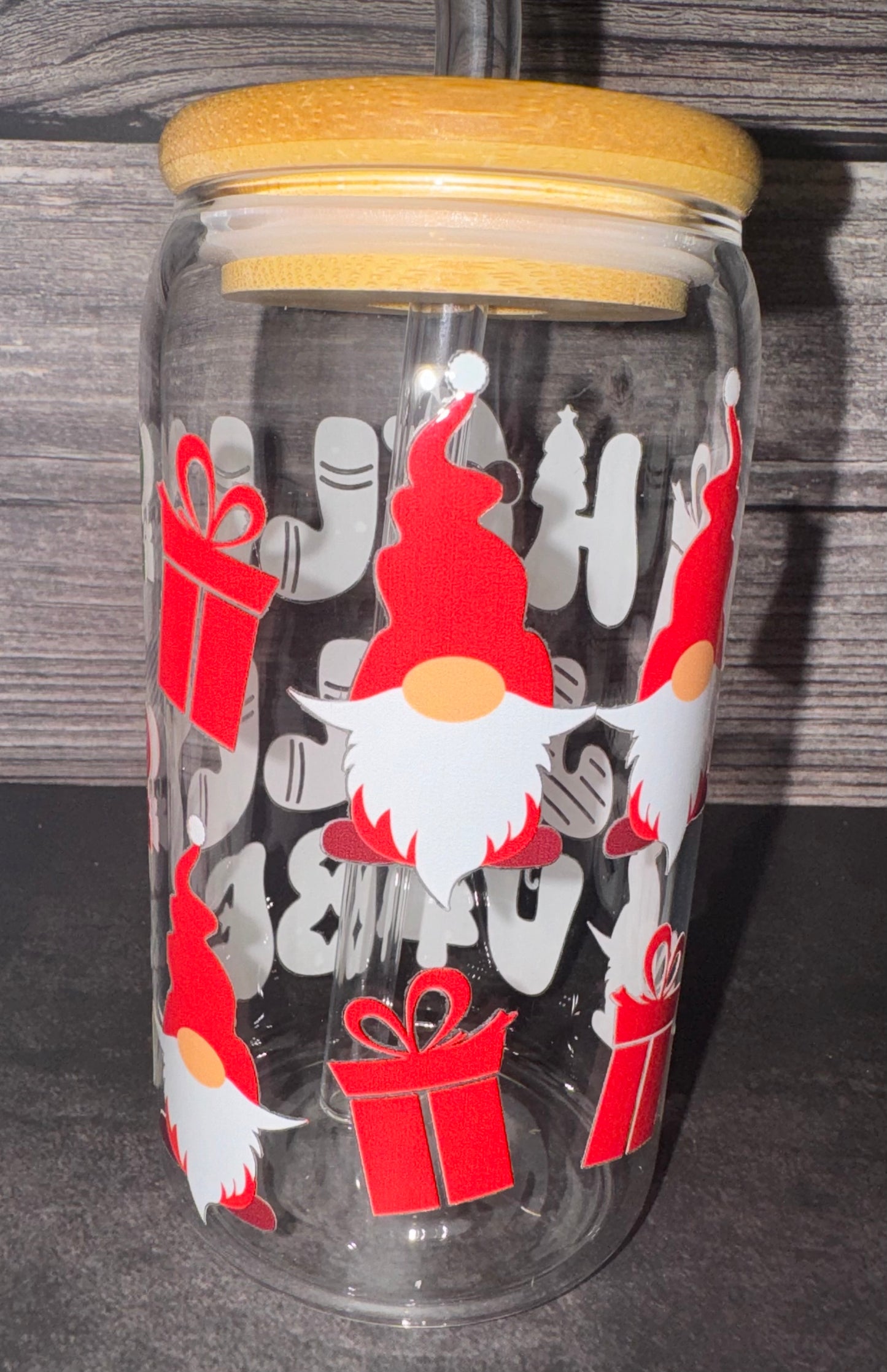 Holly Jolly Vibes Glass Cup