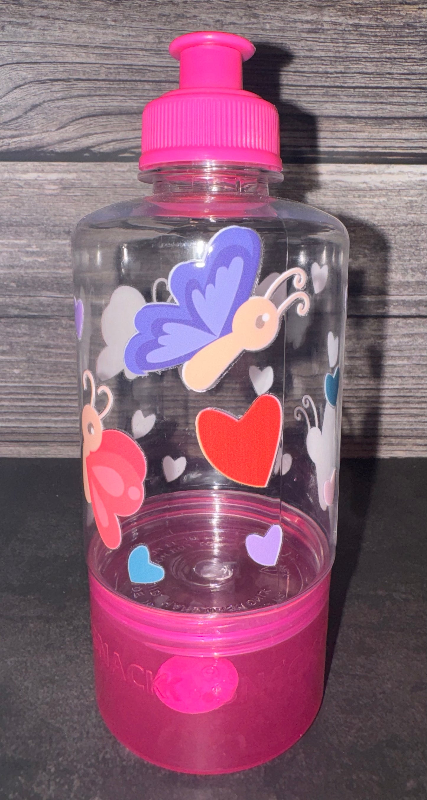Pink Butterfly Snack Water Bottle