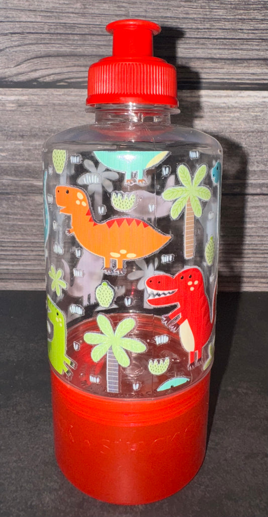 Red Dinosaur Snack Water Bottle